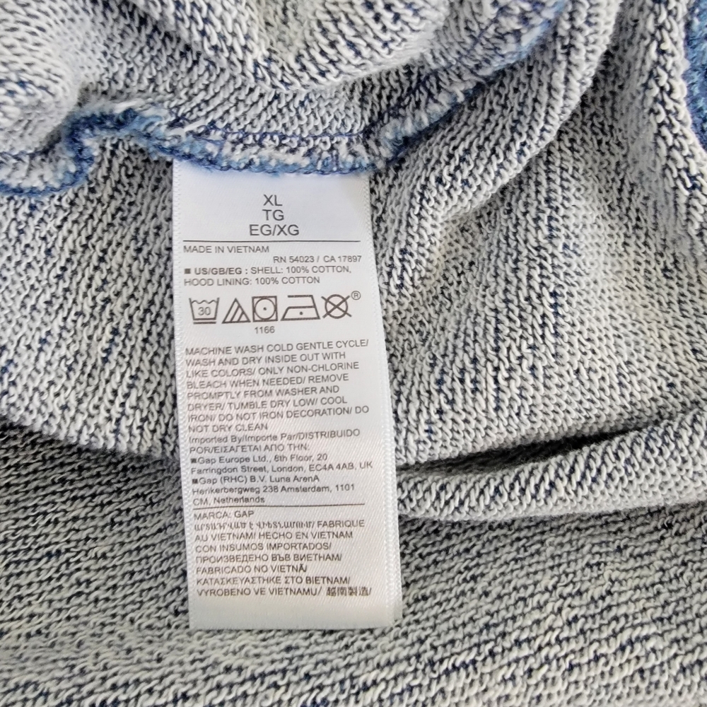 Gap x Dap Harlem Denim Logo Hoodie Light Indigo Blue sz XL - Picture 7 of 10